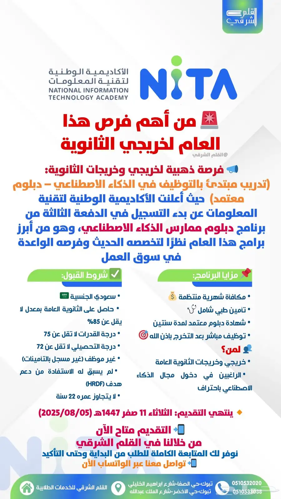 من اهم الفرص لخريجي الثانوية  تدريب مبتدئ بالتوظيف في AI.. 0