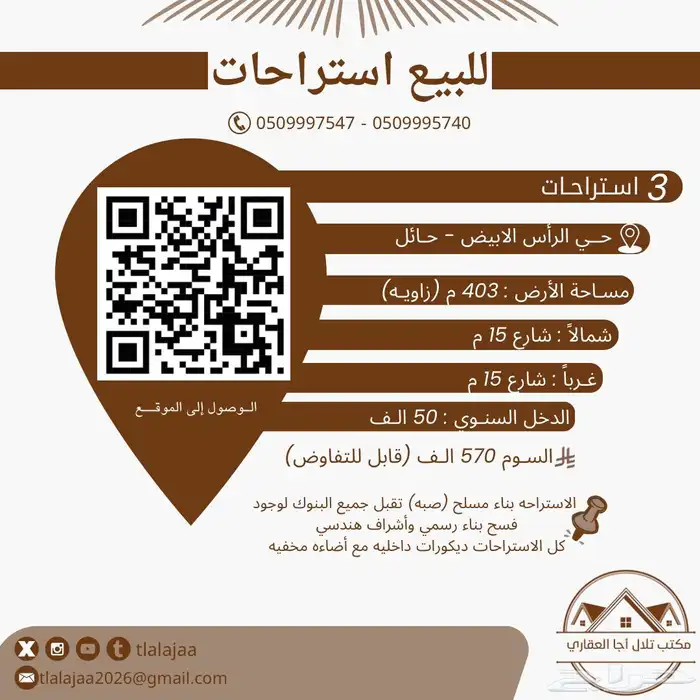 للبيع ثلاث استراحات 0