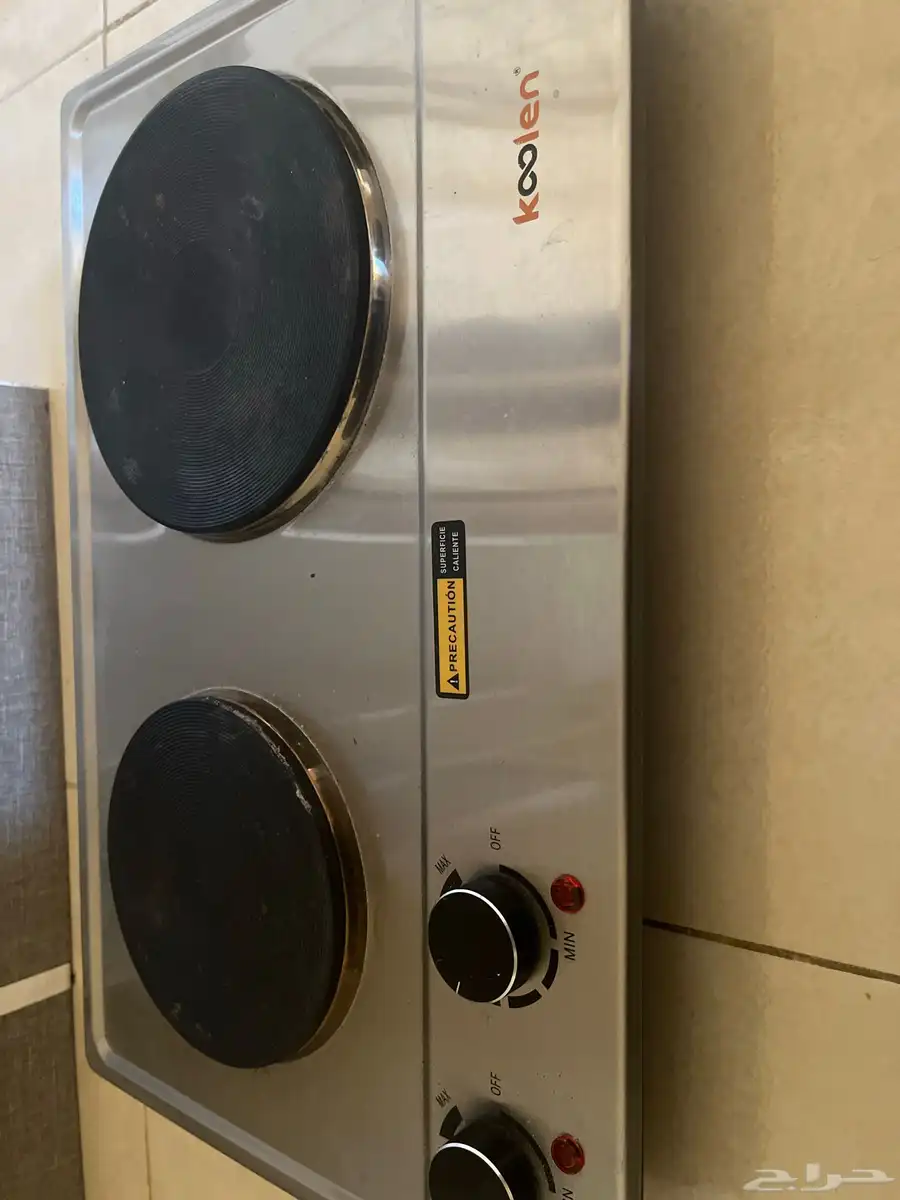 موقد كهربائي ذو شعلتين 1500 واط فضي koolen 1