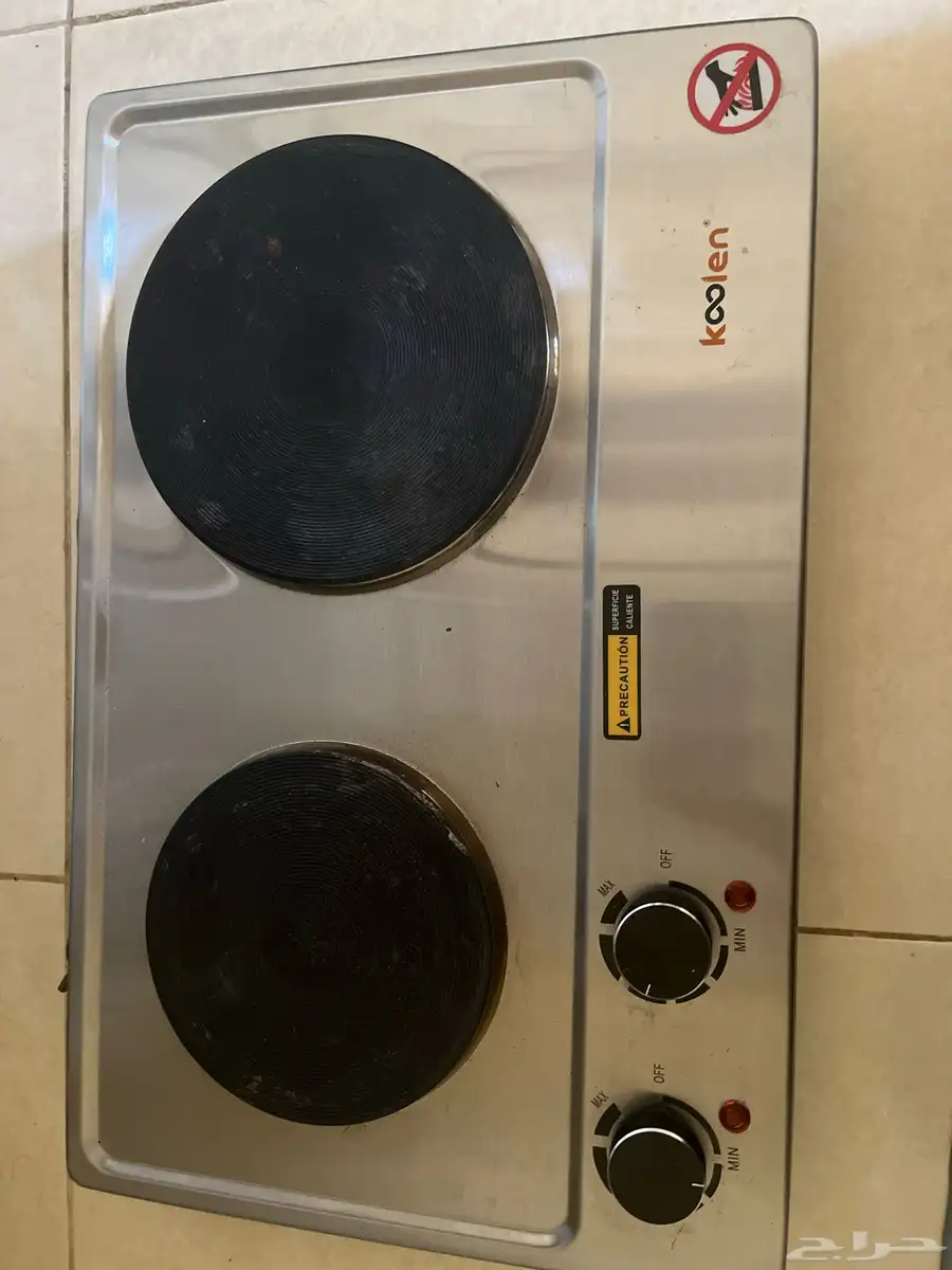 موقد كهربائي ذو شعلتين 1500 واط فضي koolen 0