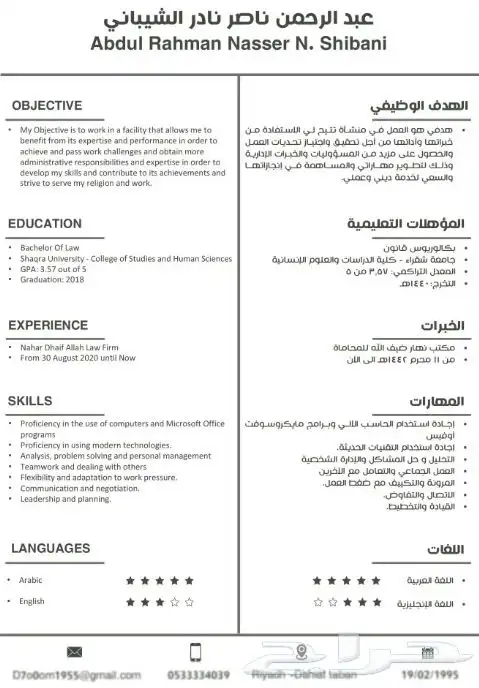 سيرة ذاتية احترافية 13
