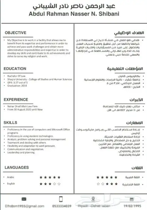 سيرة ذاتية احترافية 12