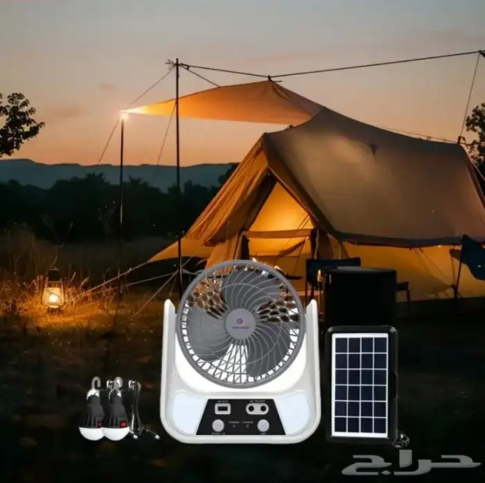 مروحة محمولة بالطاقة الشمسية والكهرباء 4