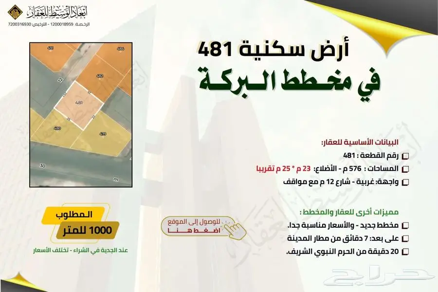 أراضي سكنية في مخطط البركة - الشافية في المدينة المنورة 5