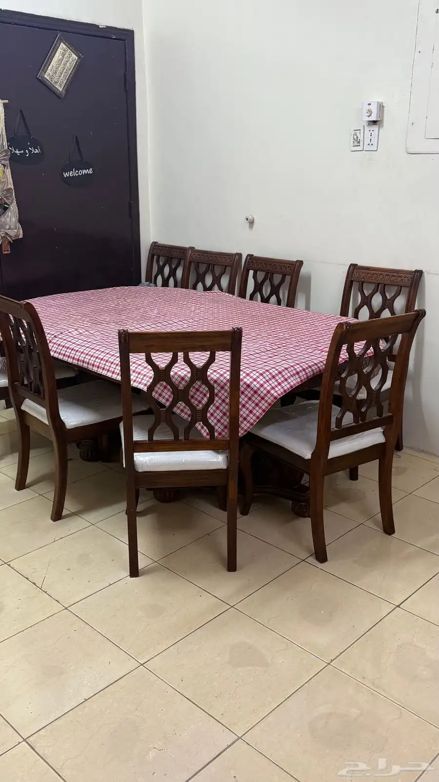 طاولة طعام 8 كراسي خشب ثقيل 2