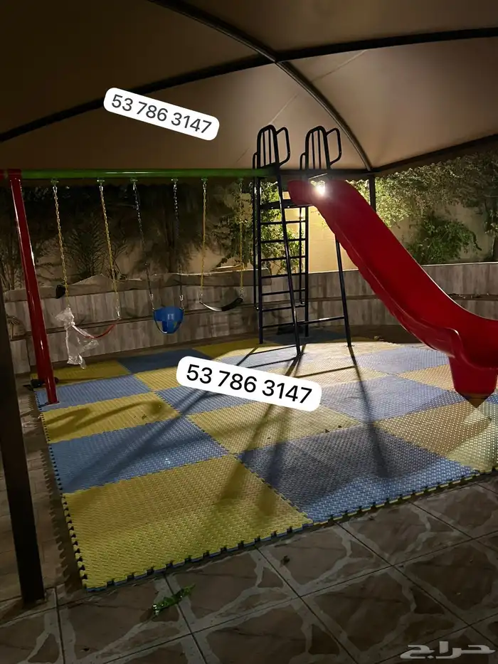 العاب اطفال 3مراجيح مع1زحليقه مع كرت سله 1في5لعبه مميزه 9