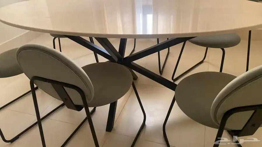 Marble Dining table - 180 cm with 6 chairs 0