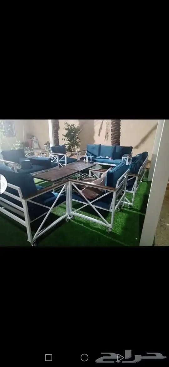 جلسات الخارجية الحديد والخشب سبع أشخاص 7