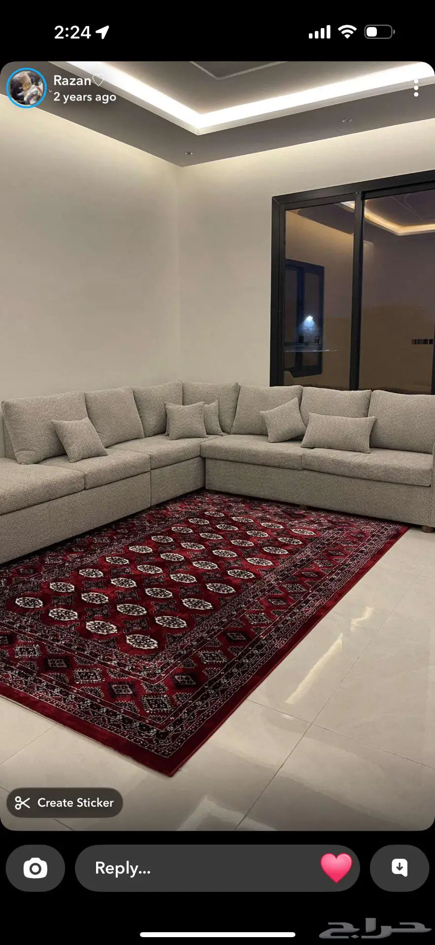 كنب رمادي للبيع ب1000 قابل لتفاوض استخدام سنتين 0