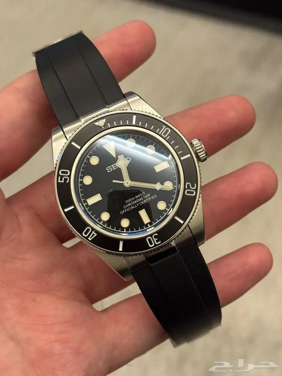 ( تم البيع ) ساعة سيكو مود تيدور بلاك باي seiko mod tudor 0