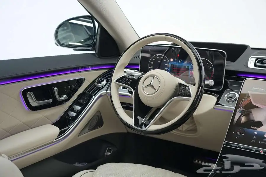 مرسيدس S 500 موديل 2025 أصفار خليجي أسود أبيض 11