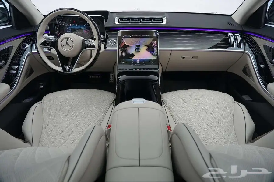 مرسيدس S 500 موديل 2025 أصفار خليجي أسود أبيض 6