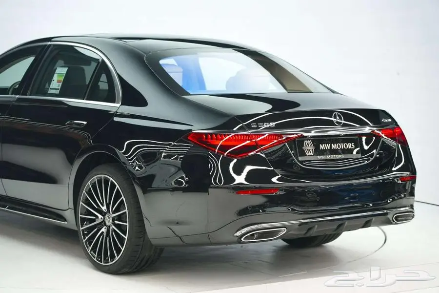 مرسيدس S 500 موديل 2025 أصفار خليجي أسود أبيض 5