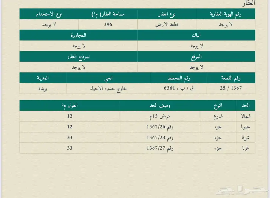 للبيع قطعة ارض في القصيم بمدينة بريد - المليداء 1