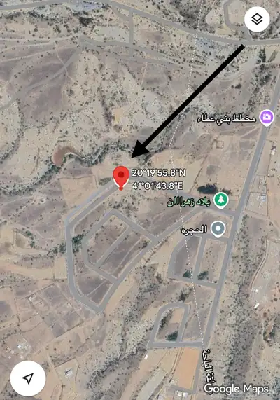 ارض سكنية للبيع الباحة محافظة الحجرة مخطط بني عطا 2