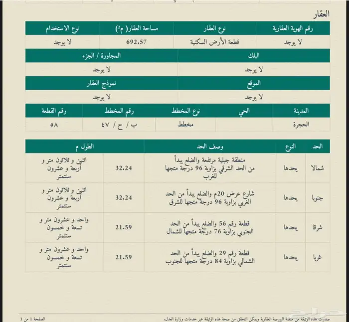 ارض سكنية للبيع الباحة محافظة الحجرة مخطط بني عطا 0