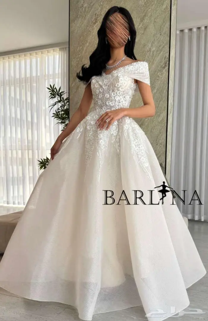 فستان سهرة بارلينا جديد أبيض 5