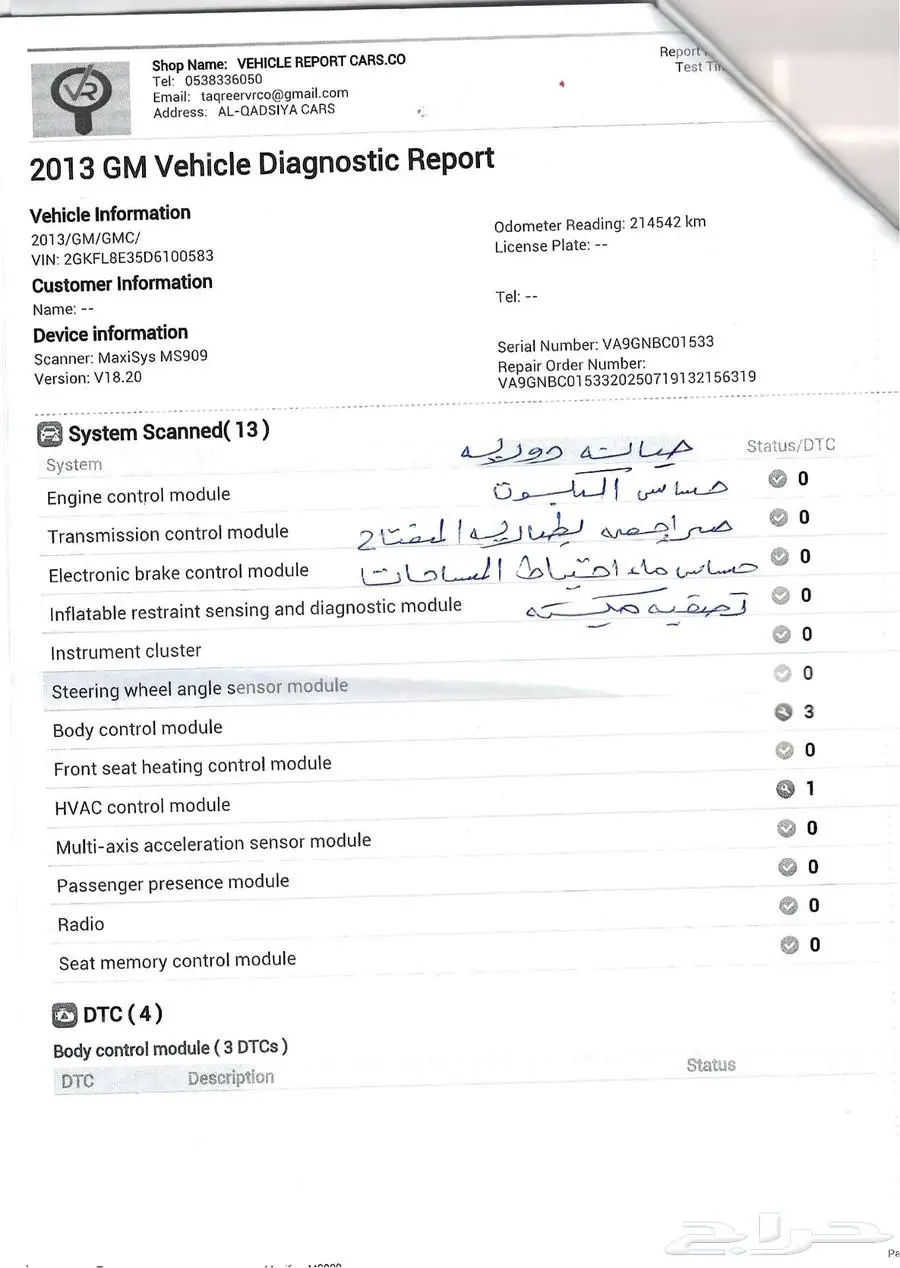 جي إم سي تيرين 2013 SLE index