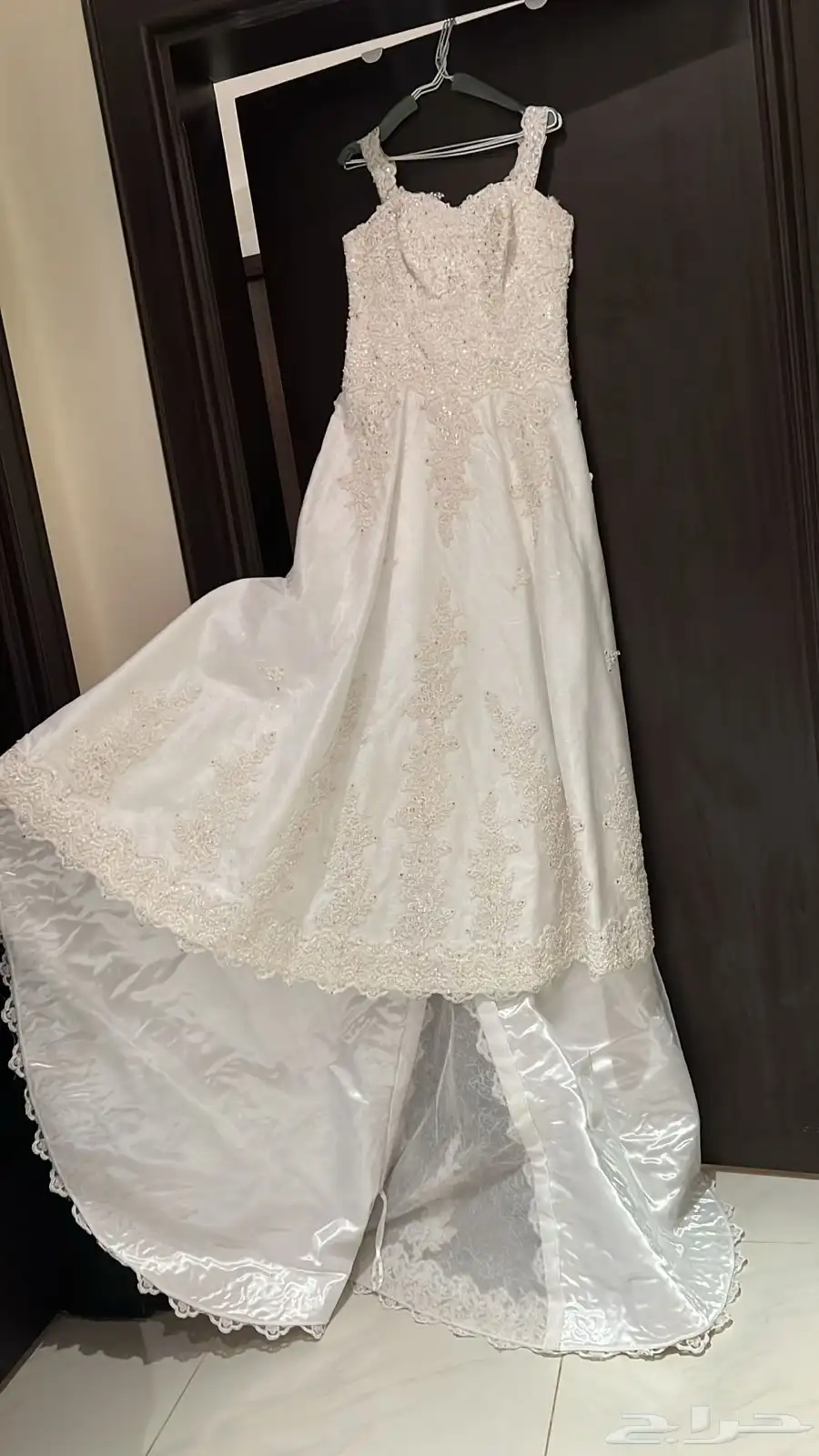 فستان زواج مع طرحه ( اوف وايت ) 0