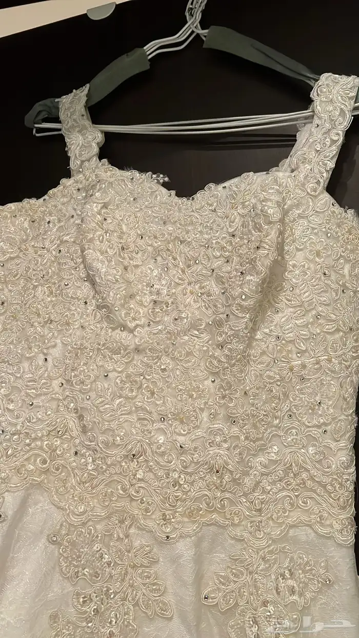 فستان زواج مع طرحه ( اوف وايت ) 2