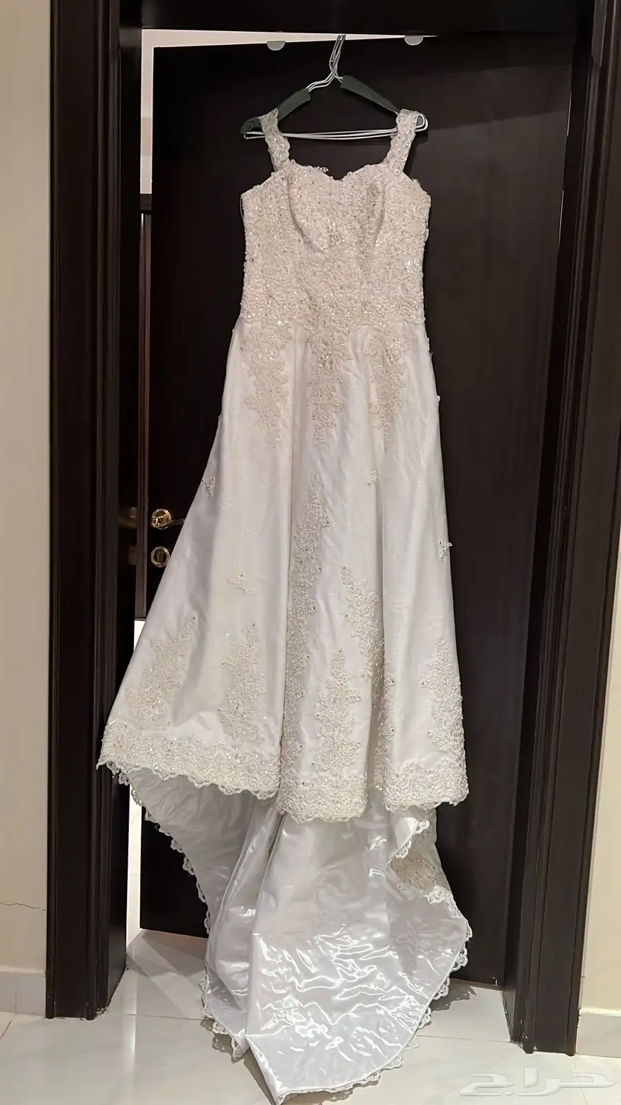 فستان زواج مع طرحه ( اوف وايت ) 1