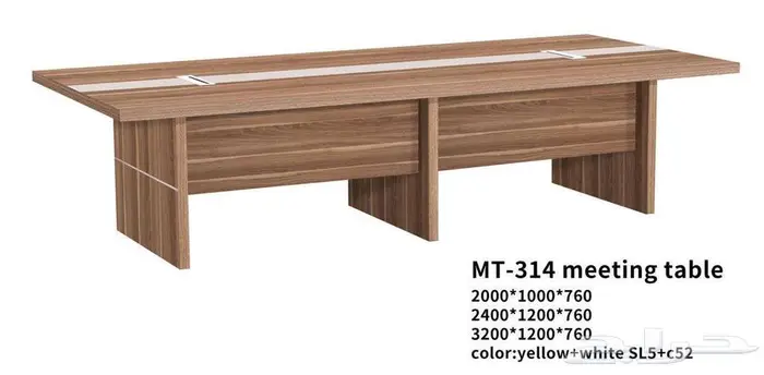 طاولة اجتماعات فاخرة طويلة باللون الأبيض مع كراسي مريحة 6