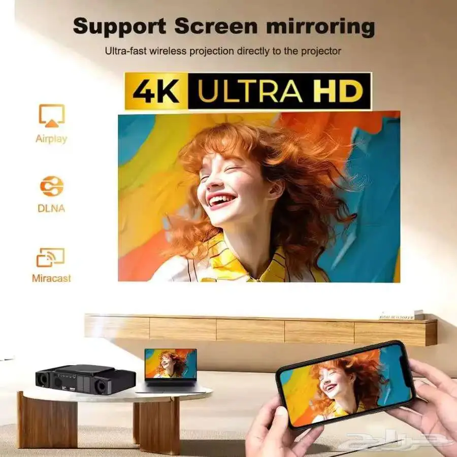 بروجكتر اندرويد 4K احترافي 3200 لومين Projector 4K 21