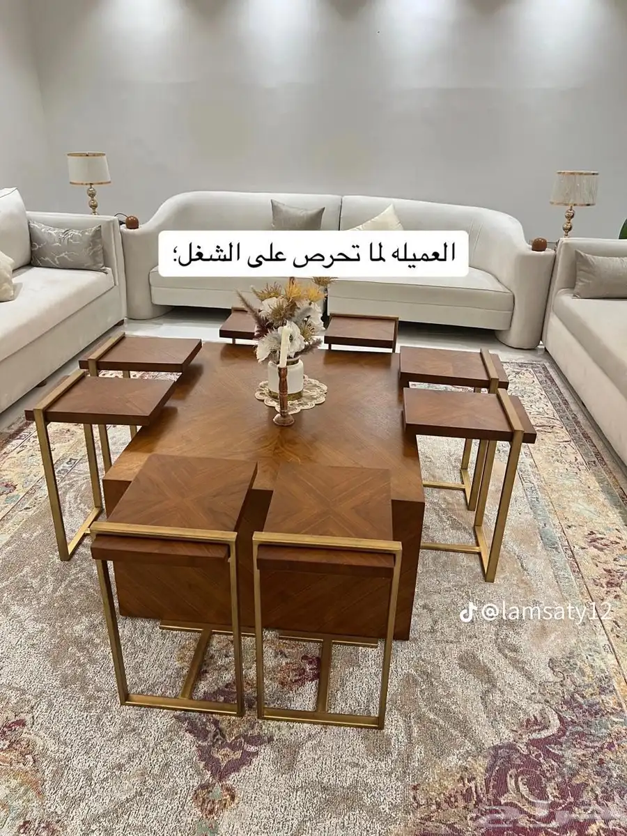 طاولات خشبيه وبديل الرخام بجميع الاشكال والاحجام 16