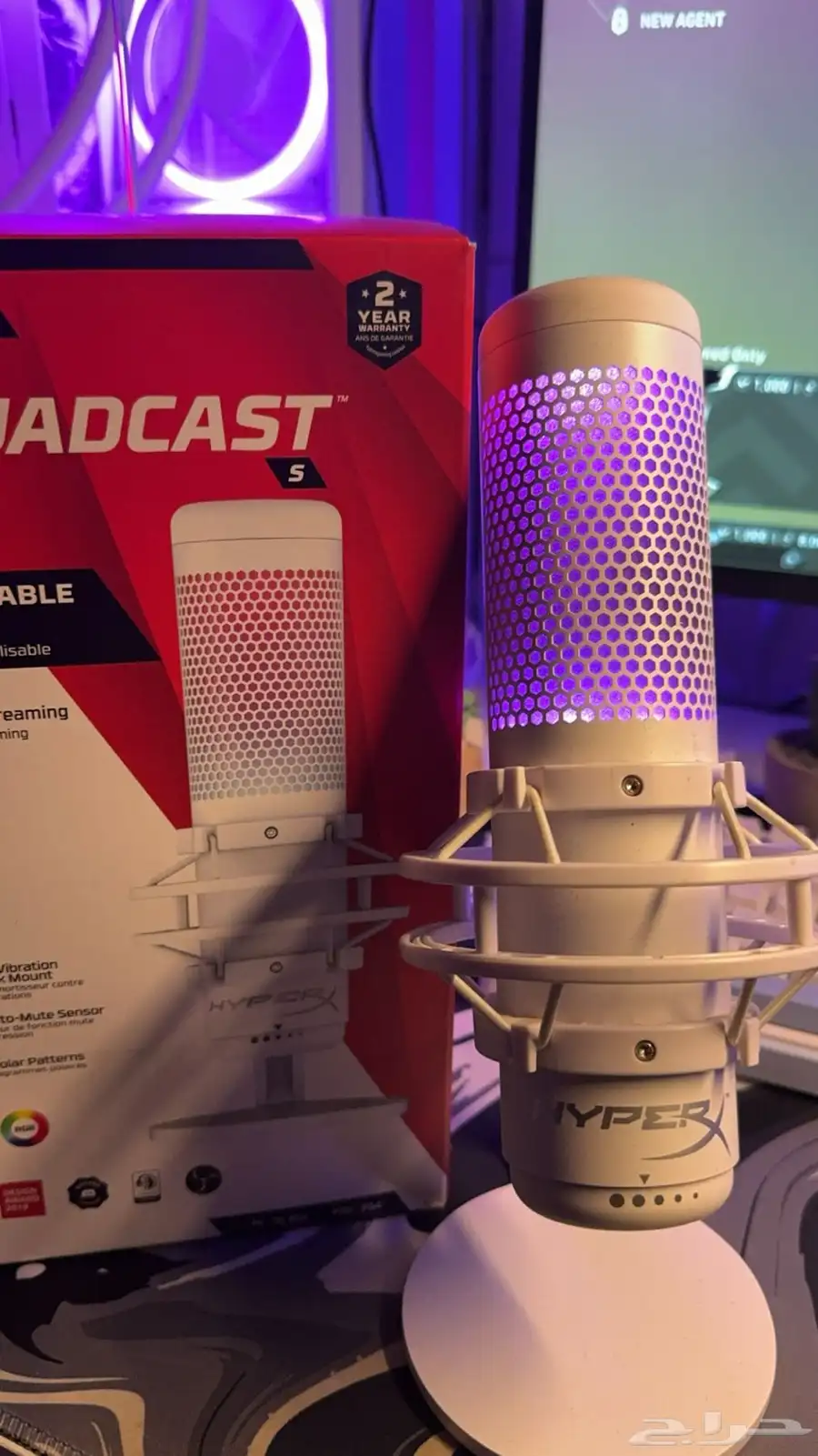مايك هايبر اكس كواد كاست اس ابيض hyperx quadcast s 0
