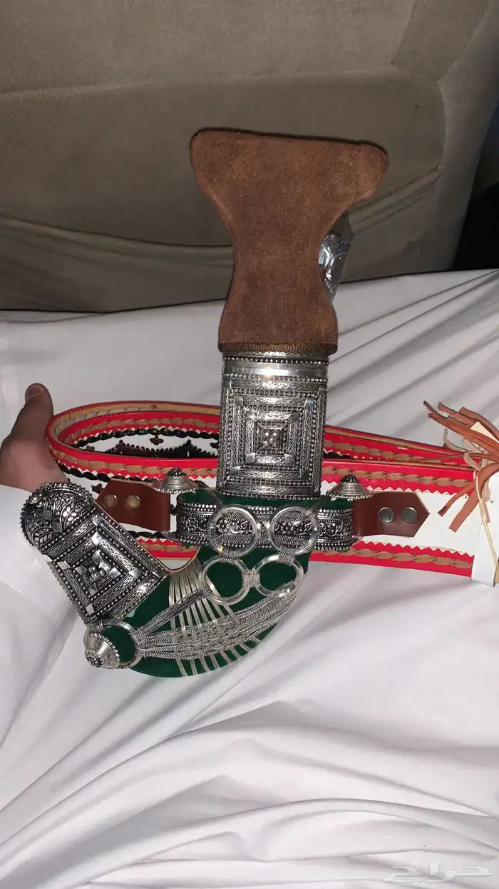 خنجر - قديمية صب فضة قرن طبيعي 2