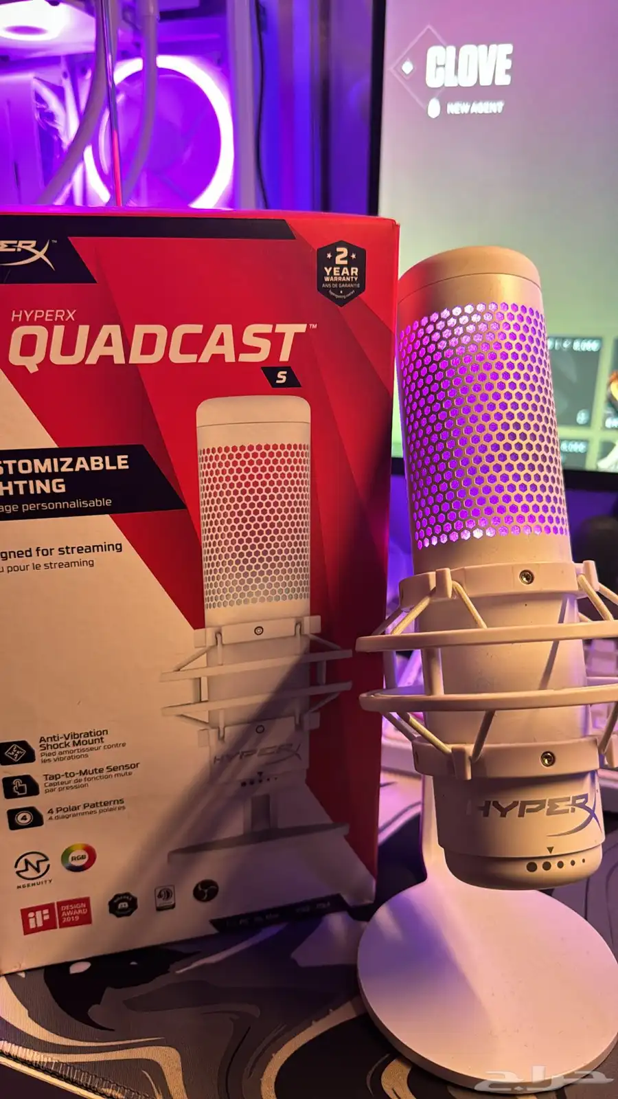 مايك هايبر اكس كواد كاست اس ابيض hyperx quadcast s 1