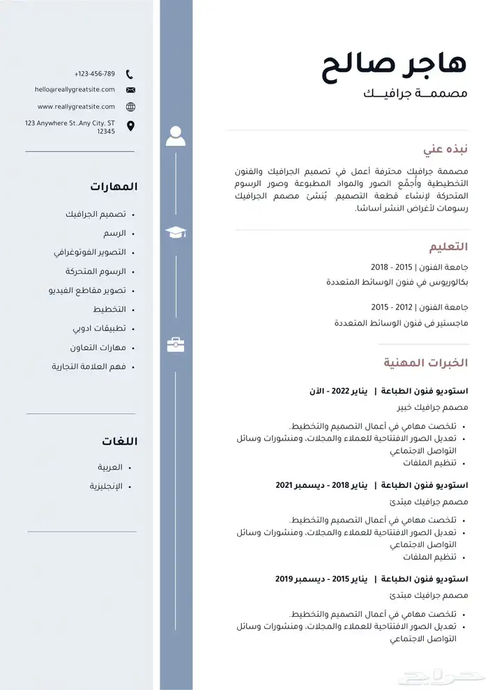 سيرة ذاتية عربي و انجليزي CV 2