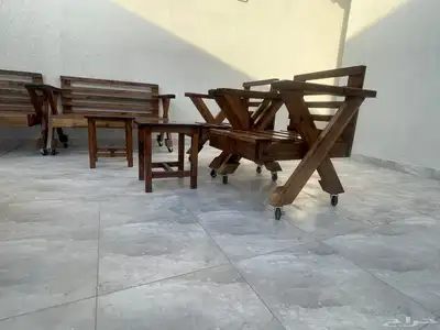 جلسات خارجيه كراسي خشبية 21