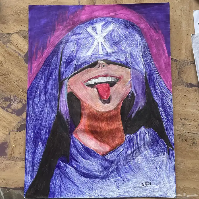 رسمه لبنت مغطيه 0