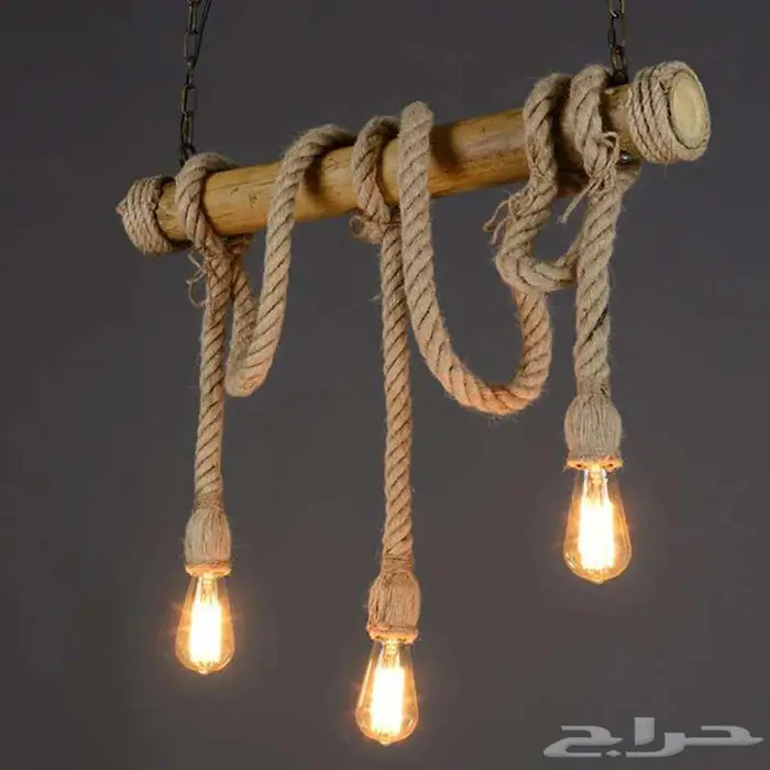 علاقي خشب خيزران ثلاثي بحبل 60 سم بخصم 65بالمية 1