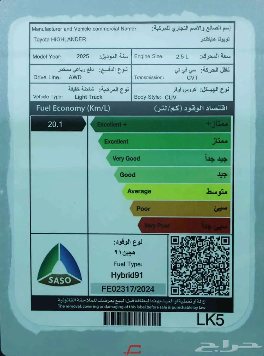 تتوفر فئات هايلاندر 2025 اصفار لمبيعات البنوك هامش ربح 0.35 0