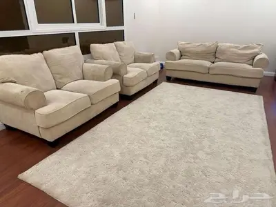 كنب امريكي 3 قطع لون بيج 0