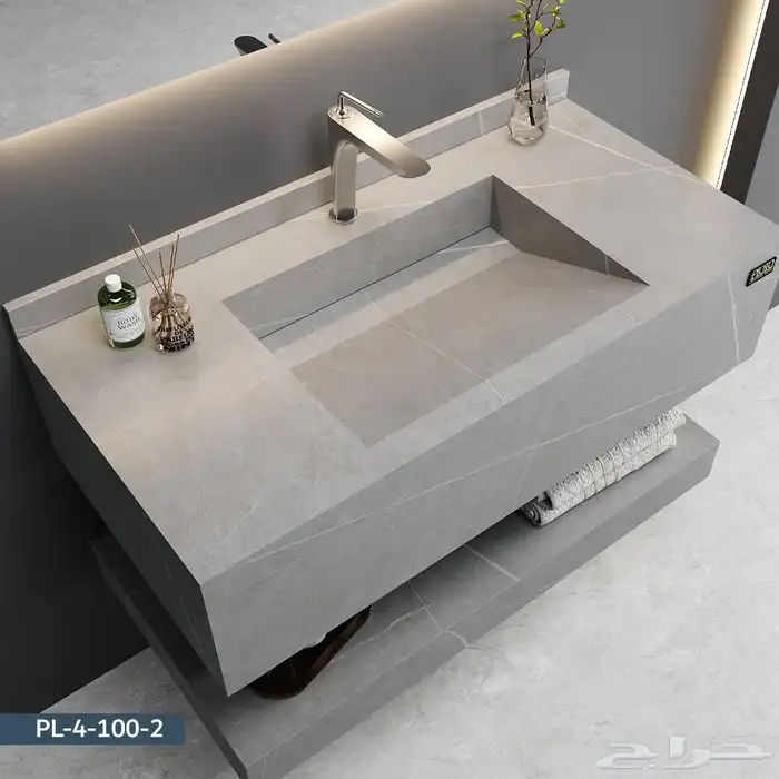 مغسلة بورسلان 60 و 150سم جاهز مغاسل جديد رخام مع مراية و رف 7