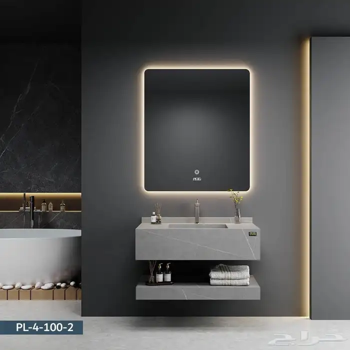 مغسلة بورسلان 60 و 150سم جاهز مغاسل جديد رخام مع مراية و رف 8