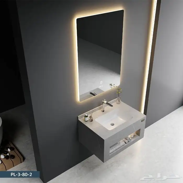 مغسلة بورسلان 60 و 150سم جاهز مغاسل جديد رخام مع مراية و رف 10