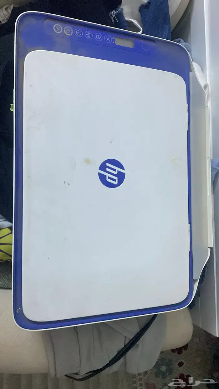 طابعه لون ابيض ورمادي ماركة hp 12