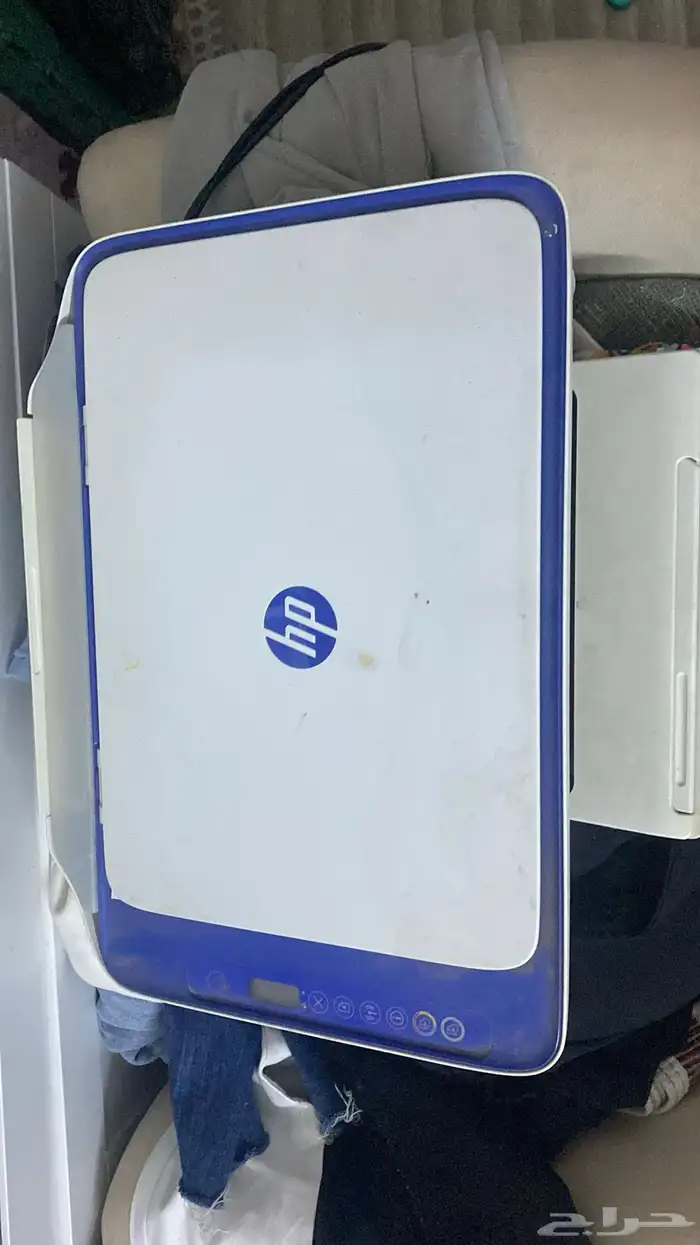 طابعه لون ابيض ورمادي ماركة hp 14