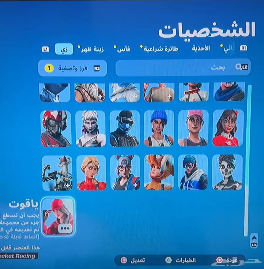 حساب فورت نايت نادر بس مربوط سوني 250 index