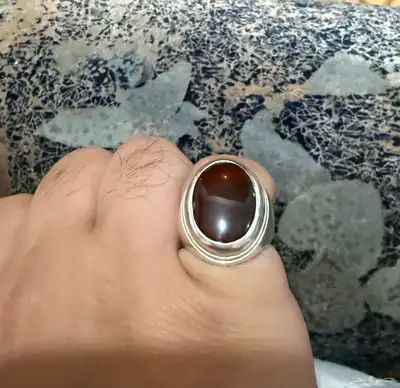 خاتم عقيق يمني كبدي للبيع(جديد) 2