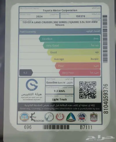 تويوتا لاندكروزر GXR L5 الساير أسود 2024 11