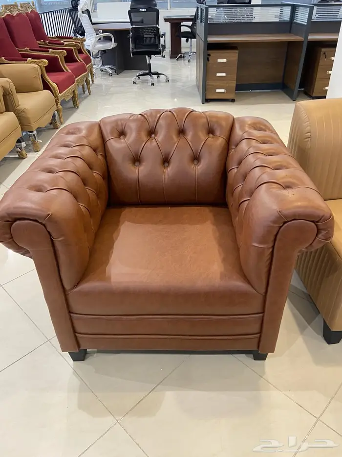 كنب مكتبي جلد فخم مريح الجلوس صيني وطني جميع أنواع متوفر 2