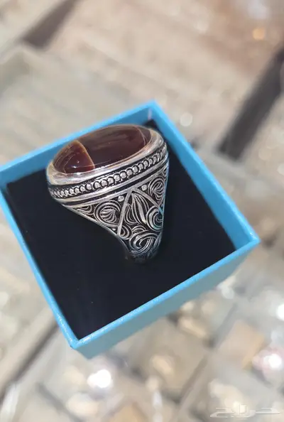 خاتم عقيق يمني جودة وخامة طيبة 4