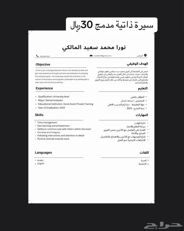 سيرة ذاتية احترافيه 30 0