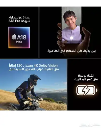2 ايفون 16 برو 256جيجا 5G تيتانيوم صحراوي( جديد) 5