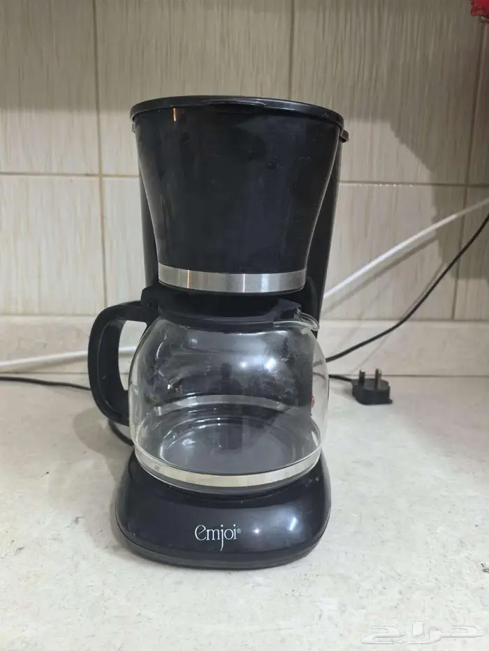 امجوي ماكينة قهوة مفلترة حبوب اسود 0